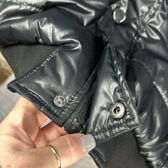 Steve's Jeans Vest  Black Puffer Zip Snap Pockets Mock Neck Hidden Hood Size 2XL - Picture 6 of 10